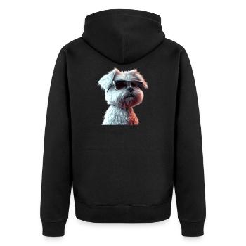 Maltais Petit Chien Maltais Amour Doux Maltais - Veste à capuche bio Premium Unisexe - noir - Dos - Nico (187cm)
