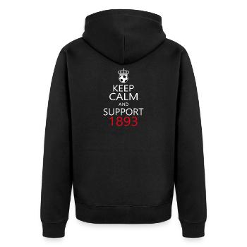 Support 1893 - Unisex Premium Bio Zip Hoodie - Schwarz - Hinten - Nico (187cm)