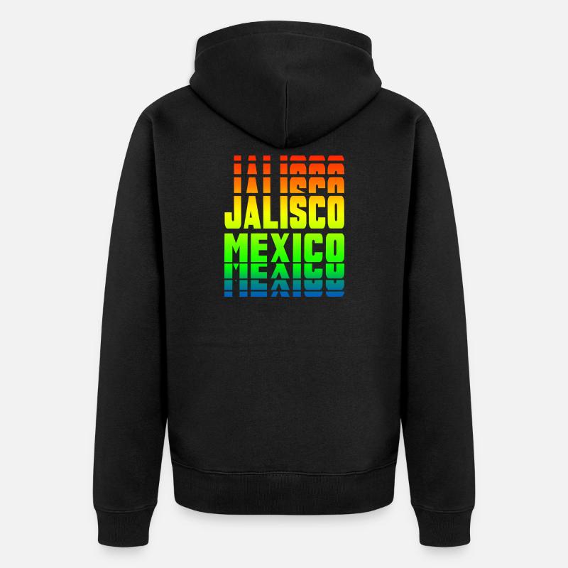 Jalisco Mexiko Regenbogen Design - Unisex Premium Bio Zip Hoodie - Schwarz