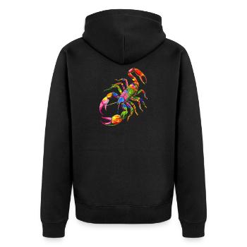 Skorpion Spinnentiere Scorpion Lustige Skorpione - Unisex Premium Bio Zip Hoodie - Schwarz - Hinten - Nico (187cm)
