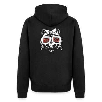 Mama Bär Muttertag - Unisex Premium Bio Zip Hoodie - Schwarz - Hinten - Nico (187cm)
