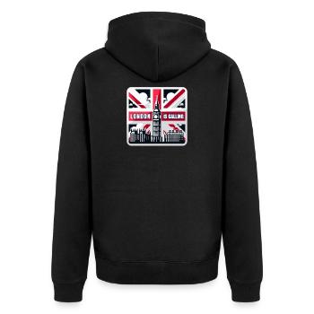 Londres vous appelle - Veste à capuche bio Premium Unisexe - noir - Dos - Nico (187cm)
