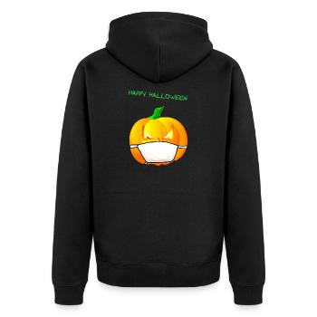Citrouille avec masque facial - Veste à capuche bio Premium Unisexe - noir - Dos - Nico (187cm)