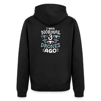 Drohnenpilot Drohnenbediener - Unisex Premium Bio Zip Hoodie - Schwarz - Hinten - Nico (187cm)