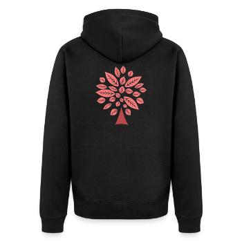 Tree - Unisex Premium Organic Zip Hoodie - black - Back - Nico (187cm)