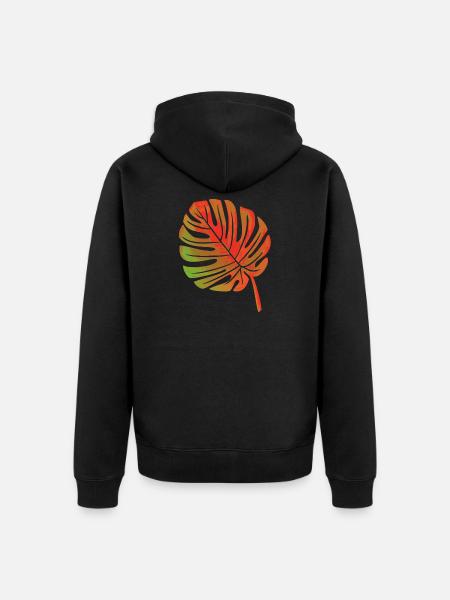 Leaf of a plant - Unisex Premium Organic Zip Hoodie - black