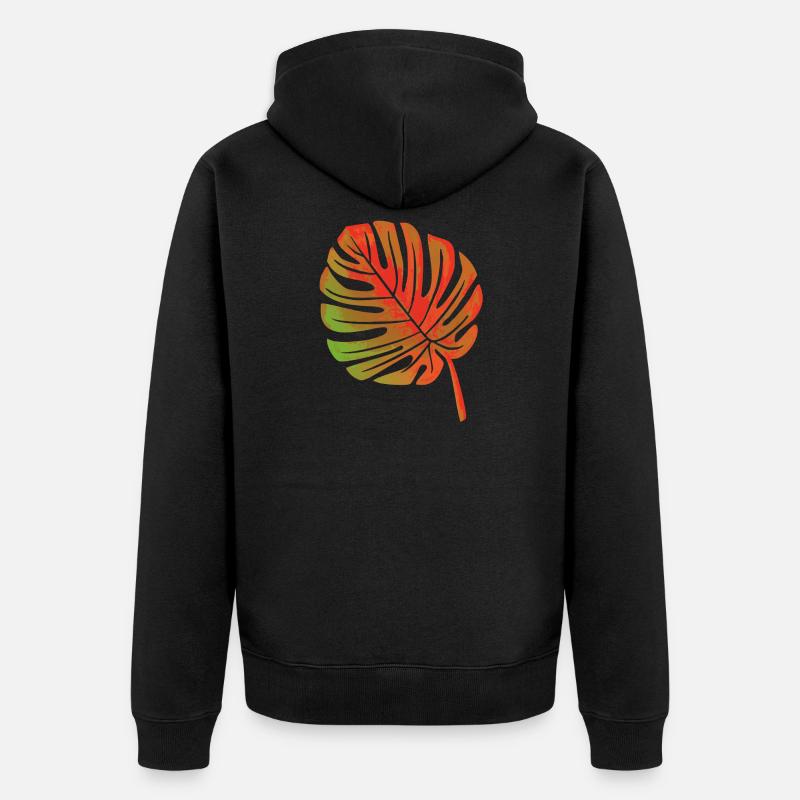 Feuille d’une plante - Veste à capuche bio Premium Unisexe - noir