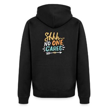 Sarkastischer Humor Sarkasmus - Unisex Premium Bio Zip Hoodie - Schwarz - Hinten - Nico (187cm)