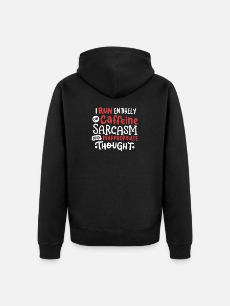 Sarkasmus Koffein sarkastisch - Unisex Premium Bio Zip Hoodie - Schwarz