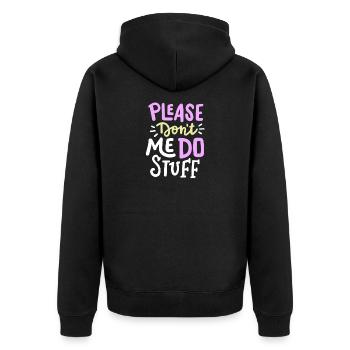 sarkastischer Humor Sarkasmus - Unisex Premium Bio Zip Hoodie - Schwarz - Hinten - Nico (187cm)