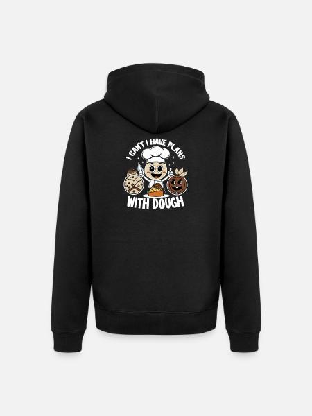 Chef with dough joy - Unisex Premium Organic Zip Hoodie - black