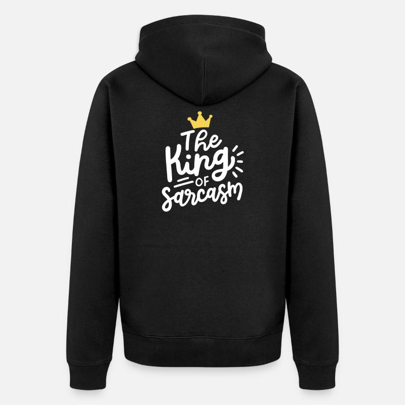 Sarkasmus sarkastisch - Unisex Premium Bio Zip Hoodie - Schwarz