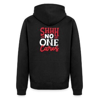 sarkastischer Humor Sarkasmus - Unisex Premium Bio Zip Hoodie - Schwarz - Hinten - Nico (187cm)