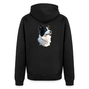 border collie chien amoureux chiot mignons collies - Veste à capuche bio Premium Unisexe - noir - Dos - Nico (187cm)