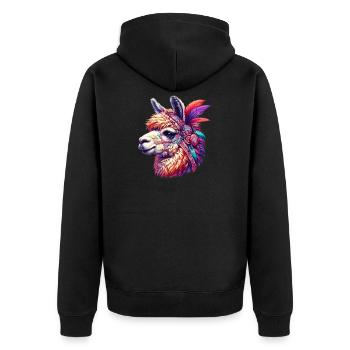 Alpaga - Veste à capuche bio Premium Unisexe - noir - Dos - Nico (187cm)