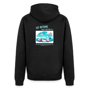Relaxed polar bear while bathing in the Arctic - Unisex Premium Organic Zip Hoodie - black - Back - Nico (187cm)