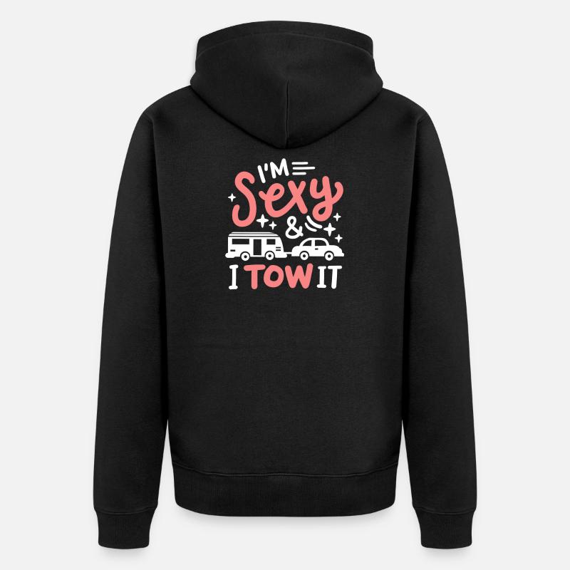 Camping Wohnwagen Camper - Unisex Premium Bio Zip Hoodie - Schwarz