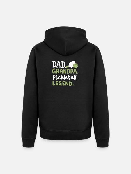 Pickleball-Spieler Papa Opa - Unisex Premium Bio Zip Hoodie - Schwarz