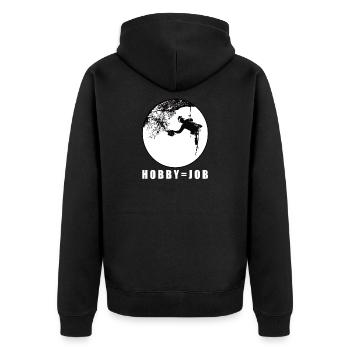 Baumpfleger Baumpflege - mein Beruf ist mein Hobby - Unisex Premium Bio Zip Hoodie - Schwarz - Hinten - Nico (187cm)