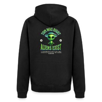 Tom avait raison - il y a des extraterrestres - Veste à capuche bio Premium Unisexe - noir - Dos - Nico (187cm)