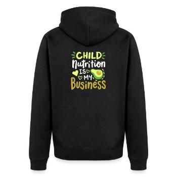Mittagessen Schule Cafeteria Crew - Unisex Premium Bio Zip Hoodie - Schwarz - Hinten - Nico (187cm)