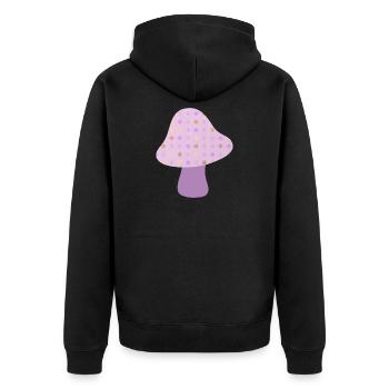 Pilz Herbst Dots Punkte Herbst Wald Kinderzimmer - Unisex Premium Bio Zip Hoodie - Schwarz - Hinten - Nico (187cm)