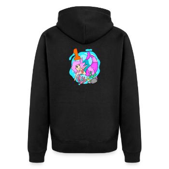 Numéro 1 Numéro Un - Motif Sirène - Veste à capuche bio Premium Unisexe - noir - Dos - Nico (187cm)