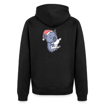 Bat Cute Tired Sleeping In Christmas - Unisex Premium Organic Zip Hoodie - black - Back - Nico (187cm)