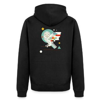 Geometric Owl – Modern Colorful Animal Illustration - Unisex Premium Organic Zip Hoodie - black - Back - Nico (187cm)