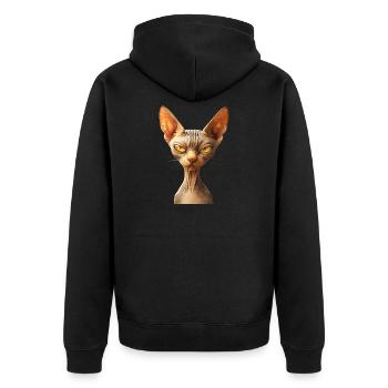 Chat Sphynx Chat Sphynx Chat Canadien Mignon Sphinx - Veste à capuche bio Premium Unisexe - noir - Dos - Nico (187cm)