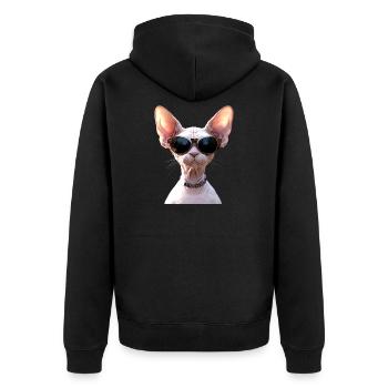 Chat Sphynx Chat Sphynx Chat Canadien Mignon Sphinx - Veste à capuche bio Premium Unisexe - noir - Dos - Nico (187cm)