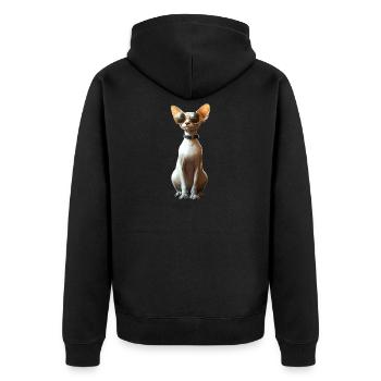 Chat Sphynx Chat Sphynx Chat Canadien Mignon Sphinx - Veste à capuche bio Premium Unisexe - noir - Dos - Nico (187cm)