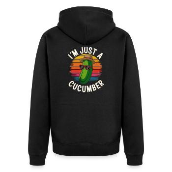 Coole Gurken-Vibes - Unisex Premium Bio Zip Hoodie - Schwarz - Hinten - Nico (187cm)