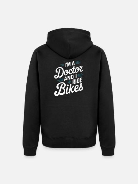 Arzt und Radfahrer - Unisex Premium Bio Zip Hoodie - Schwarz