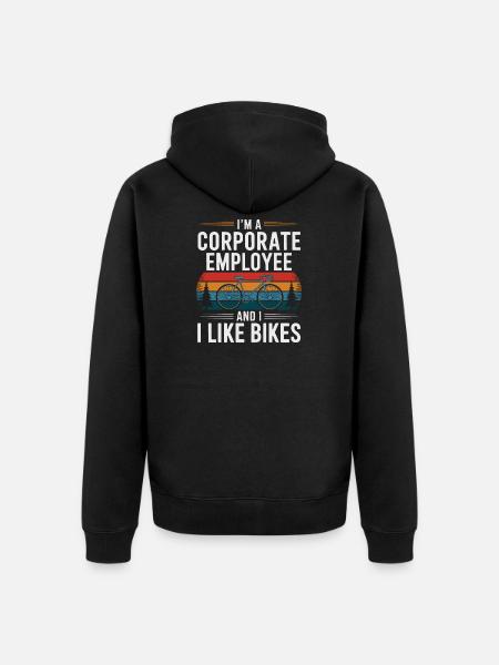 Firmenmitarbeiter, der Fahrräder mag - Unisex Premium Bio Zip Hoodie - Schwarz
