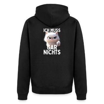 Cat I don't have to do anything no nope lazy cats - Unisex Premium Organic Zip Hoodie - black - Back - Nico (187cm)