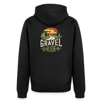 Aventure sur gravier - Veste à capuche bio Premium Unisexe - noir - Dos - Nico (187cm)