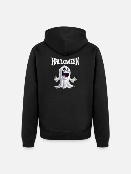 halloween, fantôme, fêter halloween - Veste à capuche bio Premium Unisexe - noir