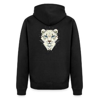 Léopard des neiges – une élégance forte dans la nature - Veste à capuche bio Premium Unisexe - noir - Dos - Nico (187cm)