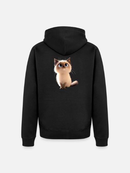 Birma Katze Heilige Birmakatze Süße Birma Katzen - Unisex Premium Bio Zip Hoodie - Schwarz