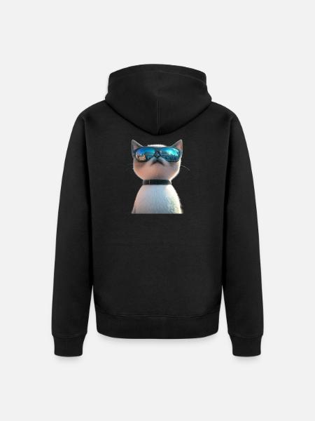 Birma Katze Heilige Birmakatze Süße Birma Katzen - Unisex Premium Bio Zip Hoodie - Schwarz