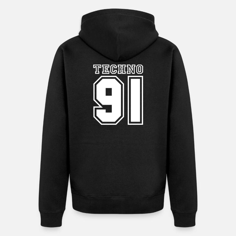 TECHNO 91 - Veste à capuche bio Premium Unisexe - noir