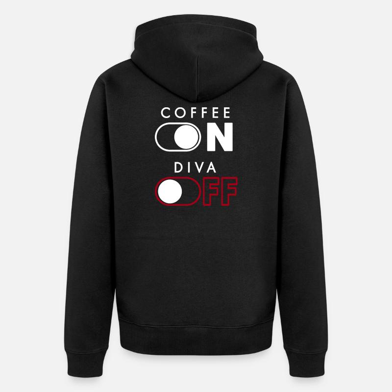 Kaffee Diva - Unisex Premium Bio Zip Hoodie - Schwarz