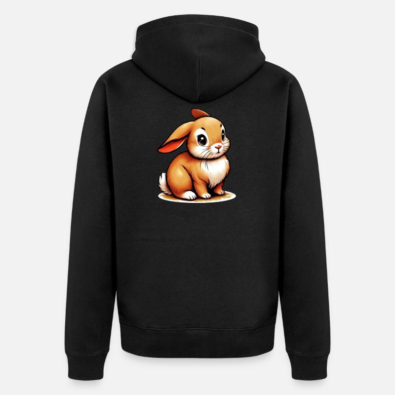 Lapin - Veste à capuche bio Premium Unisexe - noir