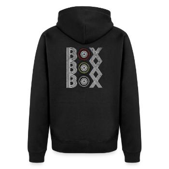 Futuristic abstract pattern with geometric - Unisex Premium Organic Zip Hoodie - black - Back - Nico (187cm)