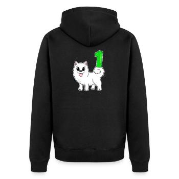 Numéro 1 Numéro Un - Motif Chien Samoyède - Veste à capuche bio Premium Unisexe - noir - Dos - Nico (187cm)