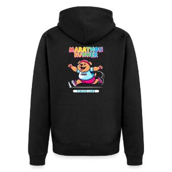 Chien marathonien - Veste à capuche bio Premium Unisexe - noir - Dos - Nico (187cm)