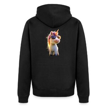 Licorne Cavalier Poney Ferme Chevaux Équitation Licornes - Veste à capuche bio Premium Unisexe - noir - Dos - Nico (187cm)