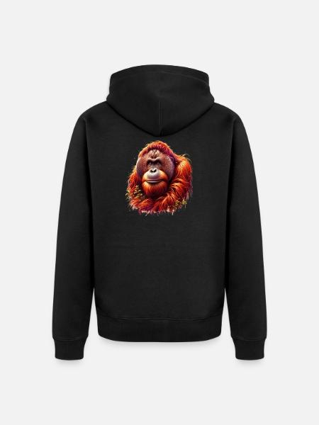 Orangutan Orangutan - Unisex Premium Organic Zip Hoodie - black