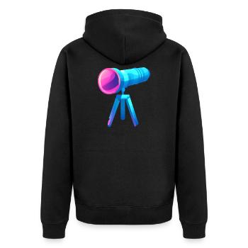 Conception de télescope plat et coloré - Veste à capuche bio Premium Unisexe - noir - Dos - Nico (187cm)